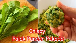 Crispy Palak Paneer Pakoda  Air Fryer Pakoda Recipe  Indian Snack  Easy Pakoda Recipe [upl. by Margherita]