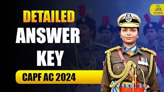 UPSC CAPF AC 2024 Detailed Answer key  CAPF AC Exam  Part 1 capf upsccapf capfac [upl. by Portingale]