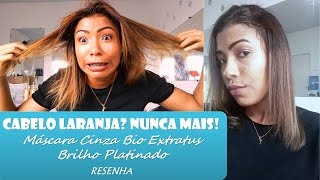 Cabelo Laranja Nunca mais Máscara Cinza Bio Extratus  Brilho Platinado [upl. by Fonz823]