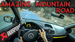 Renault CLIO 3 RS 200 CUP POV Drive on perfect Mountain Road  Clear Akrapovič Sound  4k  Gopro [upl. by Wynnie]