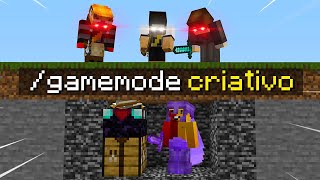 3 CAÇADORES VS 1 SPEEDRUNNER com MODO CRIATIVO A CADA 1 MINUTO NO MINECRAFT [upl. by Benny]