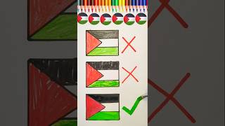 Wrong ❌ Palestine 🇵🇸 VS Wrong ❌ Palestine 🇵🇸 VS Right Palestine 🇵🇸 flag drawingpalestineshorts [upl. by Ikaz]