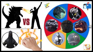 GODZILLA vs ULTRAMAN Spinning Wheel Slime Game w Shin Ultraman  Godzilla Mothra [upl. by Anahsahs]