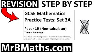 GCSE Maths 91  Edexcel Set 3A  Paper 1H Non Calculator  MrBMaths [upl. by Anay]