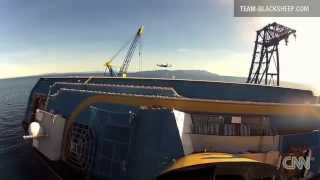 Incredible drone video of Costa Concordia [upl. by Doowle259]