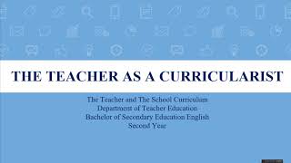 The Teacher as a Curricularist [upl. by Sayed]