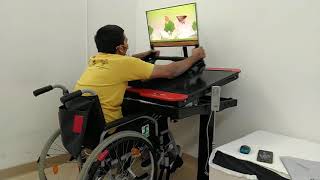 quadriplegic c4c5c6 ♿SCI 💪Shoulder key exercise by computer🖥️👌active wheelchair [upl. by Ahras349]