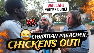 😅🔥 2 vs 1 Debate❗Sudanese Preacher 🇸🇩 CHICKENS out amp Runs Away [upl. by Peers934]