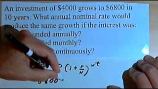 Calculating the Growth Rate of an Investment 14130a [upl. by Ynohtnad]