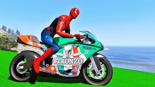 MOTOS Esportivas com HOMEM ARANHA e SUPER HERÓIS no Desafio na Rampa  IR GAMES [upl. by Stockton769]