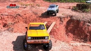 Highlights Scale RC Trucks Offroad Adventures Honcho 6x6 AEV Jeep Brute TF2 hilux Defender 110 [upl. by Lemmueu]