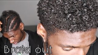 How to cornrow short hair  Braid out tutorial [upl. by Faubert]