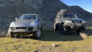 Nissan Patrol vs Porsche Cayenne in Offroad Test Drive [upl. by Adnaloj324]