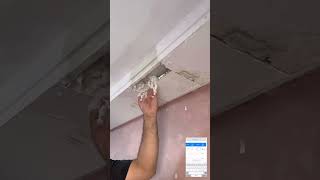 Como fazer reparo no gesso gessoacartonado arquitetura gesso ferramentas gessodecorativo [upl. by Aerdied]