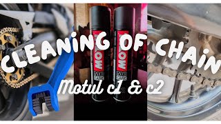 Cleaning of Bike Chain using Motul C1 amp C2 [upl. by Eerej]