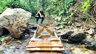 Full video 21 days Ana made a primitive fish trap caught many big fish in the stream and sold them [upl. by Yatzeck]