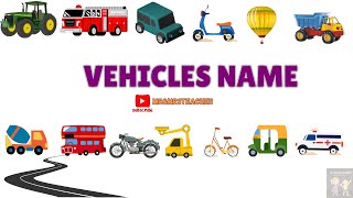 Vehicles Name Vehicles Name in English Teaching for kindergarten Vehicles 35 Vehicles Name [upl. by Yedsnil]