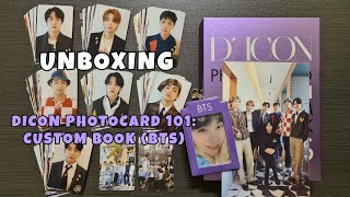 BTS Dicon Photocard 101 Custom Book Unboxing [upl. by Adalia]