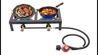 KONKENIE 8000W Portable Double Burner Outdoor Gas Stove [upl. by Ahsila432]