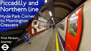 London Underground First Person Journey  Hyde Park Corner to Mornington Crescent [upl. by Atekehs]