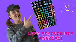 Hoe teken je met twin alcohol markers en kleurpotlood  REAL TIME TEKEN TUTORIAL [upl. by Hgeilyak]