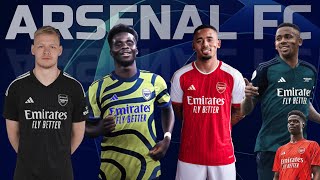 Arsenal FC All NEW KITS for next season 202324 [upl. by Maibach]