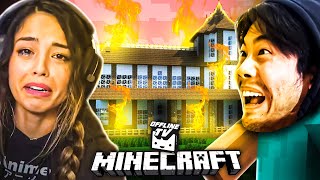 Valkyraes House Burned Down  Minecraft ft Valkyrae Sykkuno xChocoBarsedisonparklive amp More [upl. by Schuler]