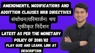 Amendments Modifications and Addition Clauses NRB Directives 208182 208182  1st Amendment [upl. by Ahsinra727]