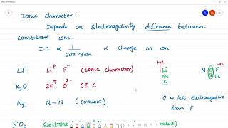 Arrange the bonds in order of increasing ionic character in molecules LiF K2O N2 SO2 and ClF3 [upl. by Diraj630]