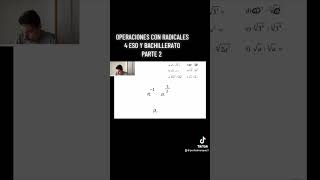 Operaciones con Radicales 4 ESO y Bachillerato Parte 2  ProfeDMarquez [upl. by Eri]