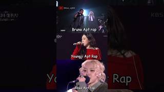 Who Rap it better 🤔 bruno or rosè or youngji ytshorts fypviralシ apt rap rosesarerosie [upl. by Crandale]