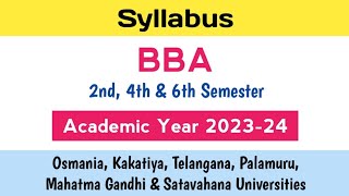 BBA Subjects 2024  BBA 4th Sem Subjects  BBA 2nd Sem Subjects 2024  bba 6th Sem Subjects 2024 OU [upl. by Vanny476]