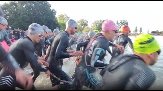 Ironman VitoriaGasteiz 2024 tramo de natación en Ullibarri Gamboa [upl. by Crockett]