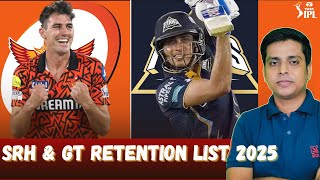 SRH amp Gujarat Titans Retention List 2025  IPL 2025 Auction News [upl. by Keisling219]