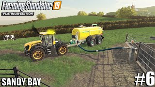 Spreading Slurry and Selling Manure  Sandy Bay  Farming Simulator 19  Episode 6 [upl. by Atinihs]