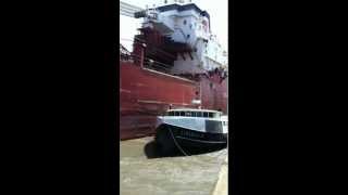 CSL Laurentien Crashes into Fishing Boat In Port Colborne [upl. by Llennej704]