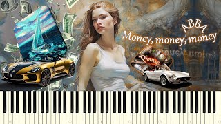 ABBA  Money money money piano tutorial НОТЫ  MIDI [upl. by Gigi]