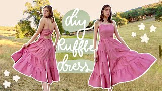 DIY Tiered Ruffle Dress  Step by Step Sundress Tutorial [upl. by Eitsirc]