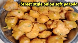 Onion soft pakoda  street style Recipe  how to make soft pakoda at home  soft onion pakora [upl. by Dulcinea]