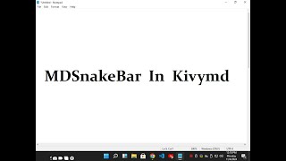 How to make Snakbar in kivymd [upl. by Gile]