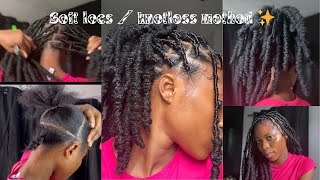 Soft Locs  Knotless method  on myself hair tutorial  details parting [upl. by Bevash]