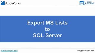 Export Lists created in Microsoft Lists to SQL Server [upl. by Arras]