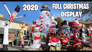 New amp Complete Christmas Inflatables Yard Display with 3 Holiday Air Dancers Day [upl. by Sill733]