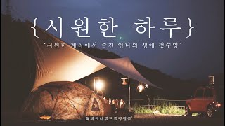 시원한 하루  멋진 풍경과 시원한 계곡이 있는 아름다운 캠핑장에서의 하루  안나의 생애 첫수영 [upl. by Iadam]