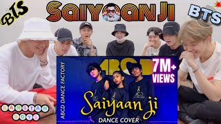 BTS REACTION VIDEO ON BOLLYWOOD HIT SONG  SAIYAAN JI  DANCE COVER FTBTS • BTS [upl. by Rozella]