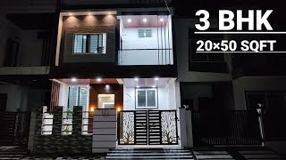 V106  3 BHK House for sale in indore  2050 house plan west facing  3 bhk 1000 sqft house [upl. by Frieder]