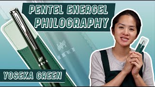 Unbox with Yoseka Pentel Energel Philography  Yoseka Green [upl. by Sosna]