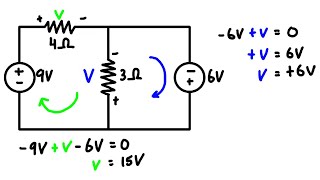 Kirchhoff’s Voltage Law KVL Example Problem 2 [upl. by Neeloc]