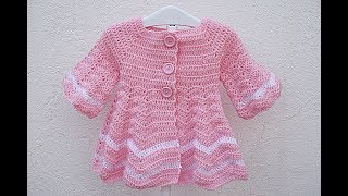 Abrigo a crochet para niña capeado muy fácil [upl. by Uriiah266]