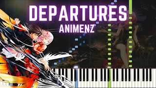 Animenz Guilty Crown ED 1  Departures  Piano Tutorial  Synthesia [upl. by Lani]